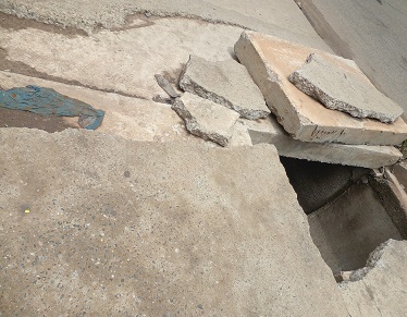 Exposed drains danger to road users